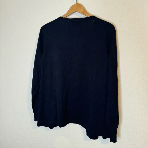 Bob Mackie Wearable Art Black Cardi With Sequins Design Cardigan 100% Cotton - Picture 8 of 10